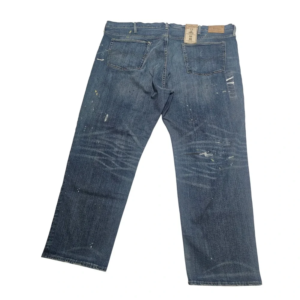 NWT Polo Ralph Lauren Varick Slim Straight Paint Splatter Jeans 50x30 XL